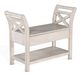 Sunny Designs™ Marble White Accent Bench with Storage and Wood Seat-0