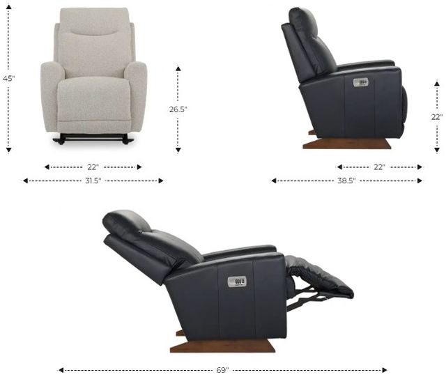 La-Z-Boy® Kodie Thunder Power Rocking Recliner with Headrest-2