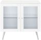 Coaster® Nieta Chrome/White High Gloss 2-Tier Accent Cabinet with Glass Shelf-1