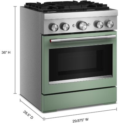 KitchenAid® Commercial Style 30" Cardamom Pro Style Dual Fuel Range with No Preheat Air Fry Mode-2