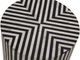 Moe's Home Collection Chameau Black/White Striped Cylindrical Side Table-1
