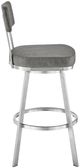 Armen Living Benjamin Brushed Stainless Steel/Gray Bar Stool-1