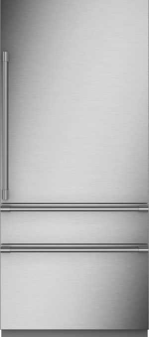 Front view of the Monogram® 36 in. 20.2 Cu. Ft. Panel Ready Counter Depth Bottom Freezer Refrigerator