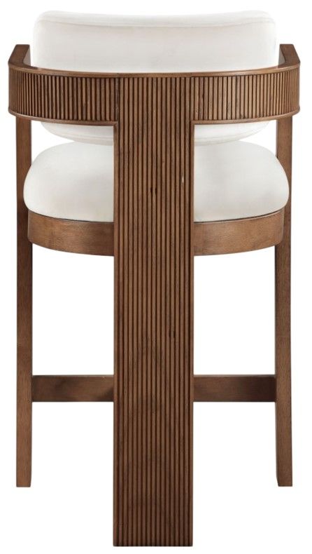 Meridian Furniture Sacha Cream/Brown Upholstered Counter Stool-4