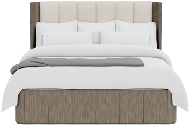 Riverside Furniture Sariel Designer Espresso Queen Upholstered Panel Bed-1