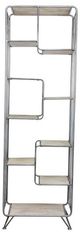 A & B Home Quimby Gray/Silver Staggered Tall Bookshelf-1
