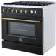 FORNO® Marco Series Alta Qualita 36" Black Pro Style Gas Range-2