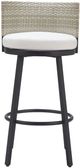 Zuo® Modern Midnight Wave Black/Gray/White Aluminum Outdoor Barstool-1