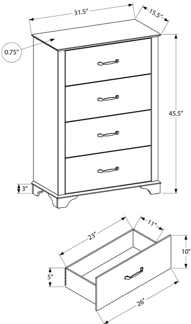 Monarch Specialties Inc. Medium Oak Chest-2