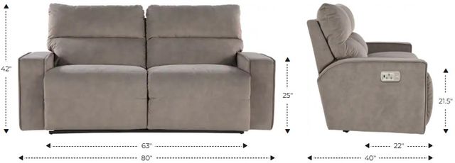 La-Z-Boy® Maddox Camel Leather Power Reclining 2-Seat Sofa with Headrest-2