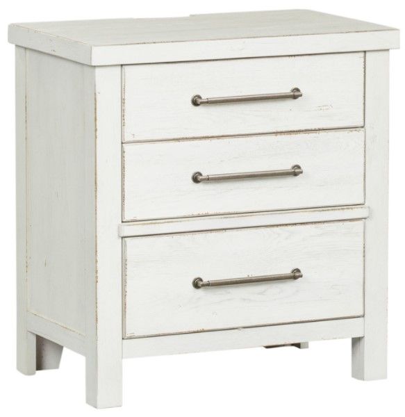 Clearance Liberty Furniture Modern Farmhouse Flea Market White Nightstand-2
