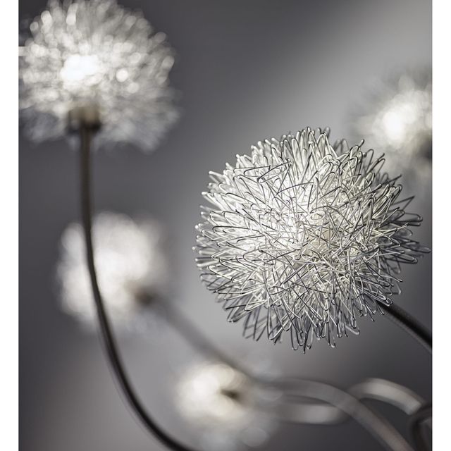 Adesso® Pom Pom Brushed Steel Floor Lamp-1