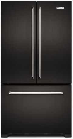 KitchenAid® 36 in. 21.9 Cu. Ft. Black Stainless Steel with PrintShield™ Finish Counter Depth French Door Refrigerator