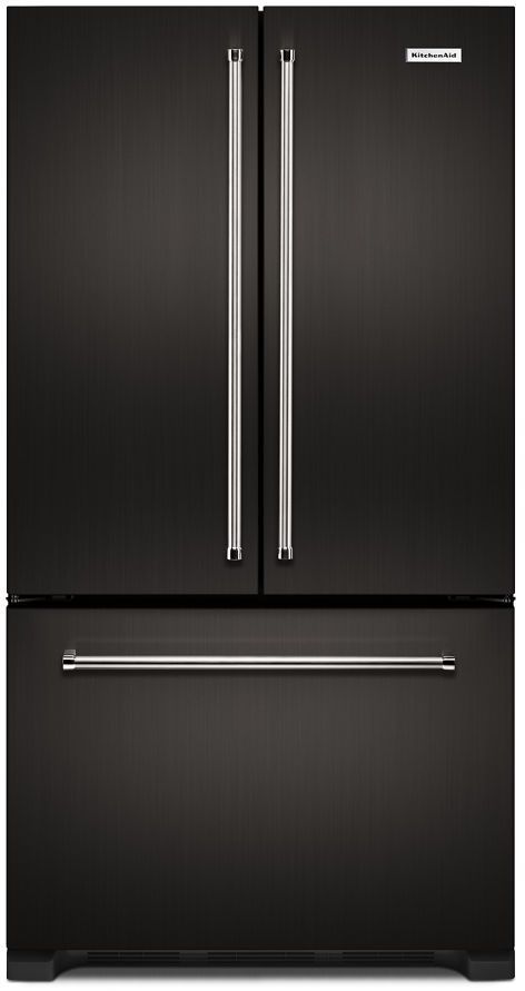 KitchenAid® 36 in. 21.9 Cu. Ft. Black Stainless Steel with PrintShield™ Finish Counter Depth French Door Refrigerator
