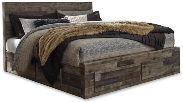 Benchcraft® Derekson 6-Piece Multi Gray King Storage Panel Bed Set-1