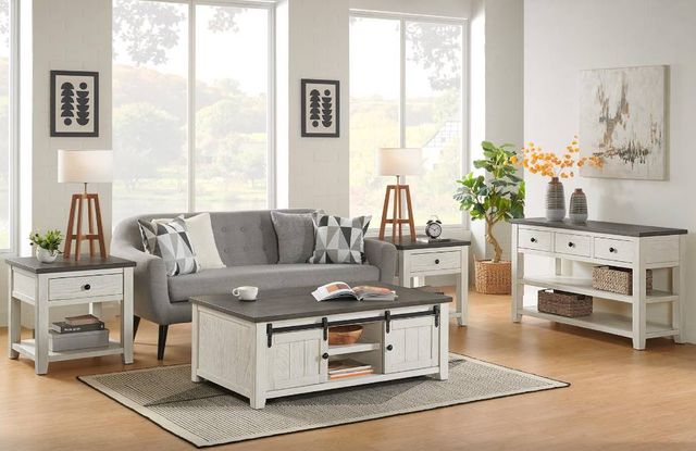 Urban Styles Furniture Omaha Gray End Table with Almond Base-1