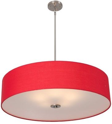 YHD Lyell Forks Chili Pepper Red/Satin Steel 5-Light Pendant Lighting-2