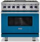 Viking® 7 Series 36" Alluvial Blue Pro Style Dual Fuel Natural Gas Range with 12" Reversible Griddle-0