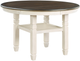 Homelegance® Asher Antique White Round Dining Table with Brown Top -0