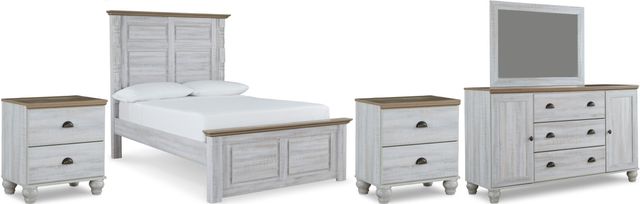 Signature Design by Ashley® Haven Bay 5-Piece Two-Tone Queen Panel Bed Set-0