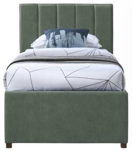 Meridian Furniture Hudson Green Twin Upholstered Trundle Bed-1