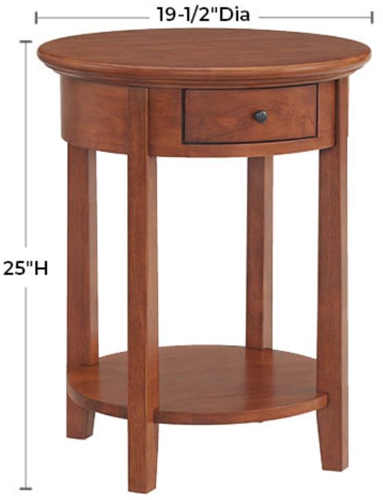 Whittier Wood® Furniture McKenzie Glazed Antique Cherry Round Side Table-2