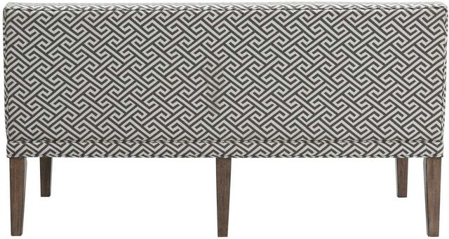 Elements International Gramercy Gray/Walnut Upholstered Dining Settee-2