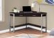 Monarch Specialties Inc. 42"L Espresso and Silver Metal Corner Computer Desk-1