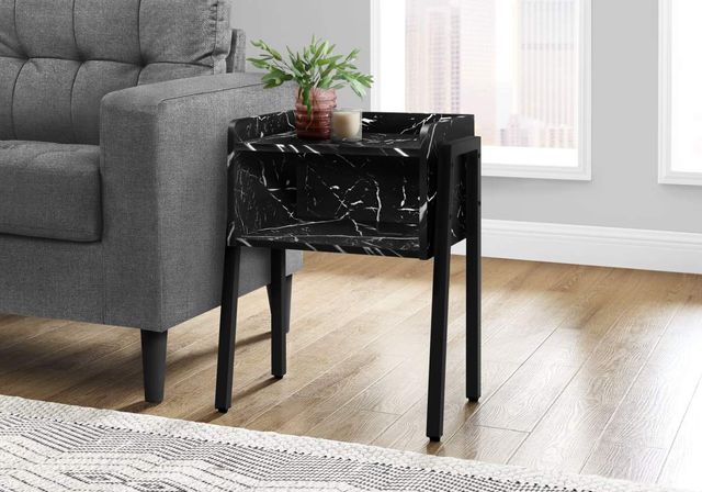 Monarch Specialties Inc. Black Marble 23"H Accent Table-2