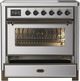 Ilve® Majestic III 36" Stainless Steel Pro Style Induction Range with Triple Glass Door and Burnished Trim-3