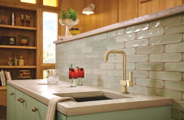 Brizo Frank Lloyd Wright® Brilliance® Luxe Gold® Square Bar Faucet Lever Handle Kit-2