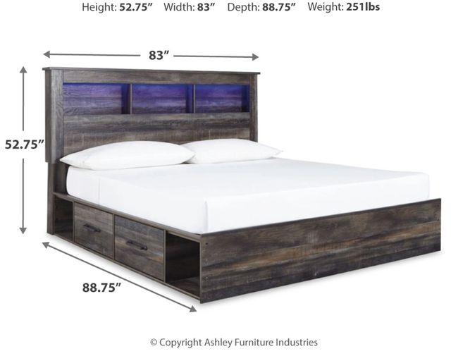 Signature Design by Ashley® Drystan Brown King 2-Drawer Storage Bookcase Bed-1