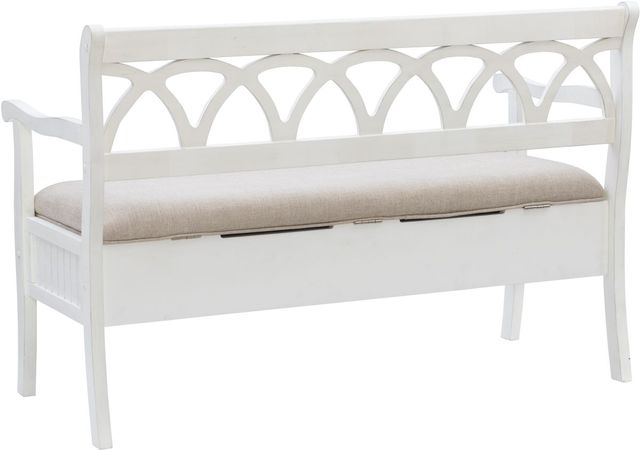 Powell® Elliana White Storage Bench-3