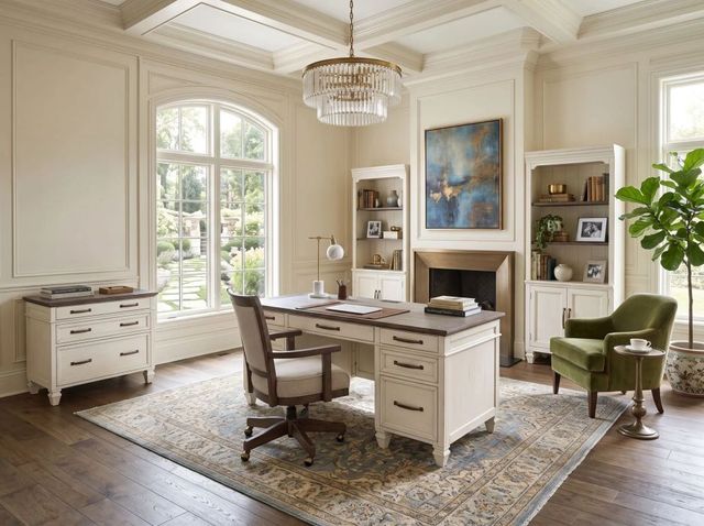 Sunny Designs™ Pasadena Buckskin/Marble White Desk-1