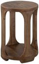 International Furniture Direct Balam Stained Brown Round Chairside Table-0