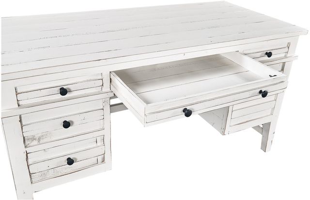 Aspenhome® Reeds Farm Weathered White Half Pedestal Desk-1