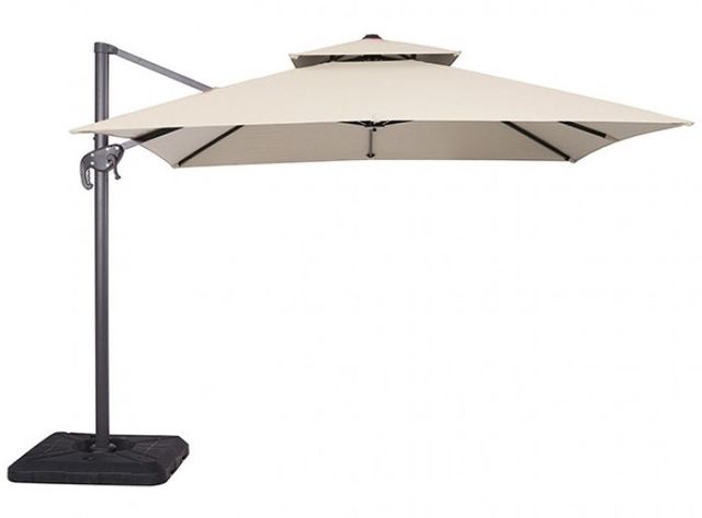 Furniture of America® Hero Beige Aluminum/Polyester Outdoor Patio Umbrella and Base-0
