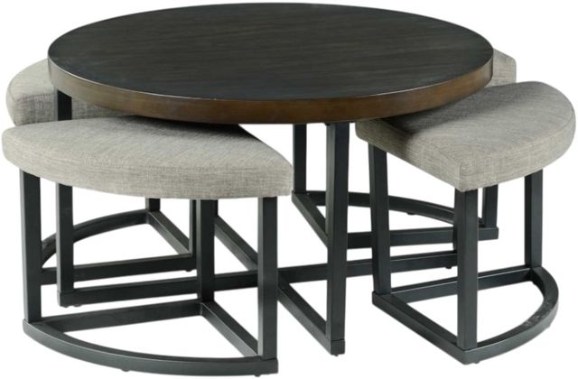 Steve Silver Co. Yukon 5-Piece Gray/Walnut Occasional Table with Ebony Base Set-1