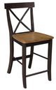 John Thomas Furniture® Dining Essentials Coal/Hickory X-Back Counter Stool-0