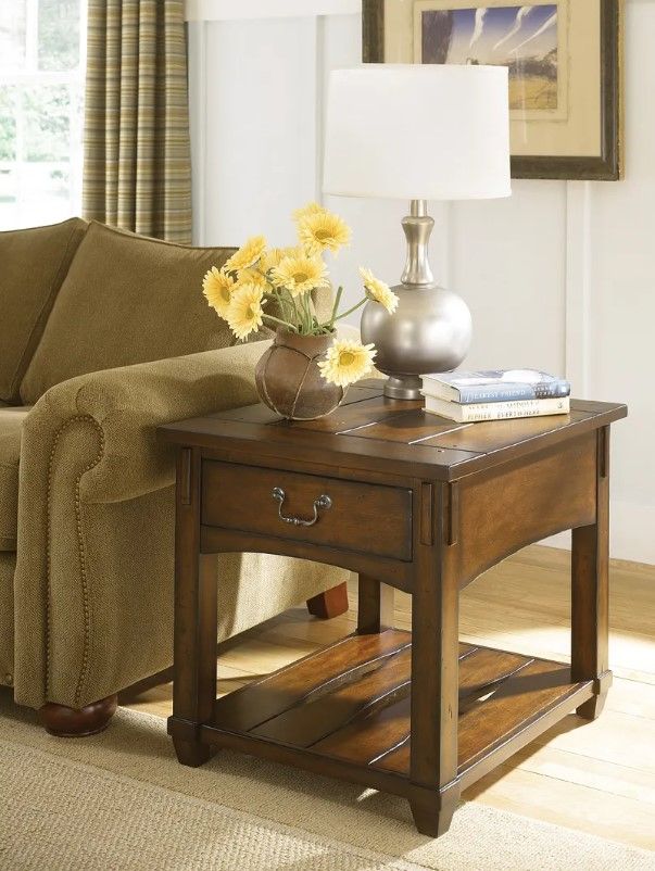 Hammary® Tacoma Rustic Brown Rectangular Drawer End Table-1