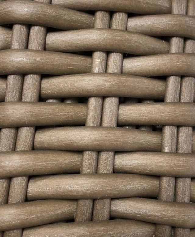 Sunset West Coronado Driftwood Resin Wicker Outdoor Armless Club Chair with Canvas Flax Cushion-4