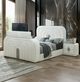 ACME Furniture Shelyn White Queen Bed with LED TV Cabinet Fireplace and Bluetooth-1