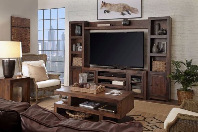 aspenhome® Contemporary Alder Tobacco Entertainment Wall-1