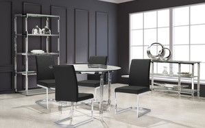 Mazin Furniture Shirelle Black/Chrome Side Dining Chair-3
