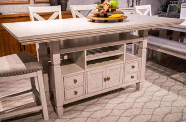 Signature Design by Ashley® Robbinsdale Antique White Counter Height Dining Table-5