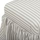 TOV Furniture Gertrude Khaki Linen Striped Skirted Ottoman-5