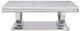 ACME Furniture Zander White Coffee Table with Mirrored Silver Base-1