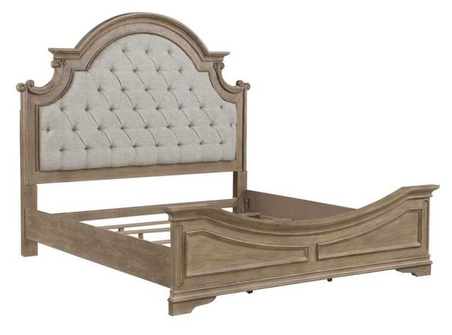 Liberty Furniture Magnolia Manor Taupe/Weathered Bisque Tufted King Upholstered Panel Bed-0