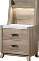 Crown Mark Tilston Light Brown Nightstand with Wall Panel-3