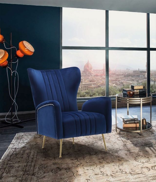 Meridian Furniture Blair Navy Velvet Chair-3